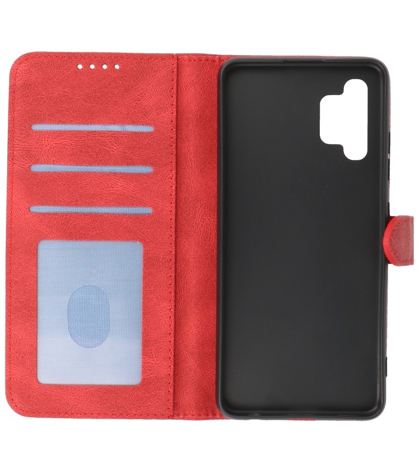 Wallet Cases Hülle für Samsung Galaxy A32 4G Rot