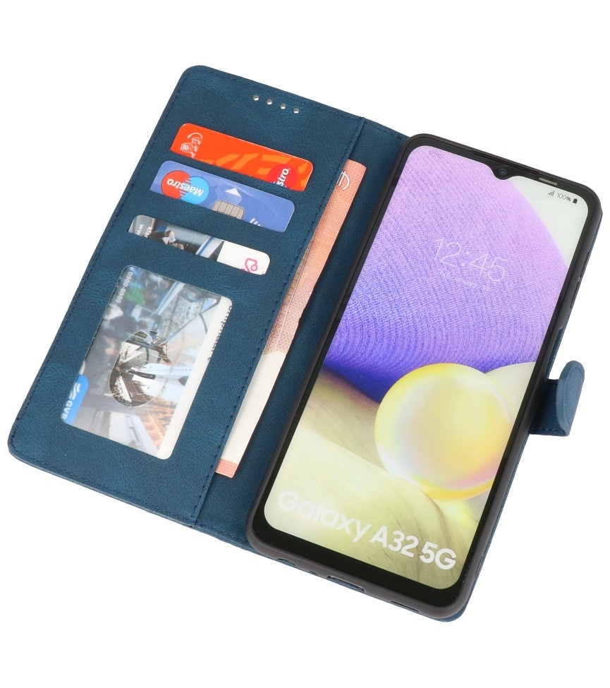 Wallet Cases Hoesje voor Samsung Galaxy A32 5G Blauw