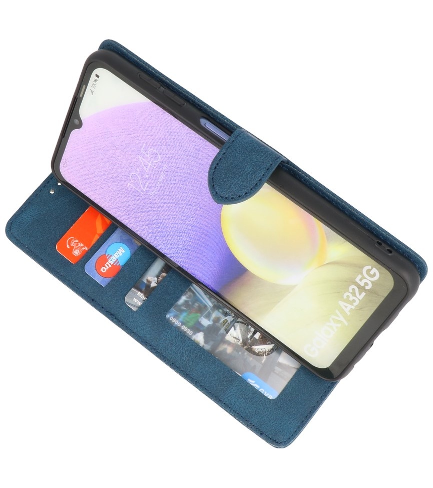 Wallet Cases Hoesje voor Samsung Galaxy A32 5G Blauw
