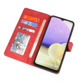 Etui portefeuille pour Samsung Galaxy A32 5G Rouge