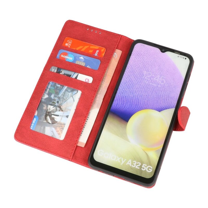 Wallet Cases Cover for Samsung Galaxy A32 5G Red