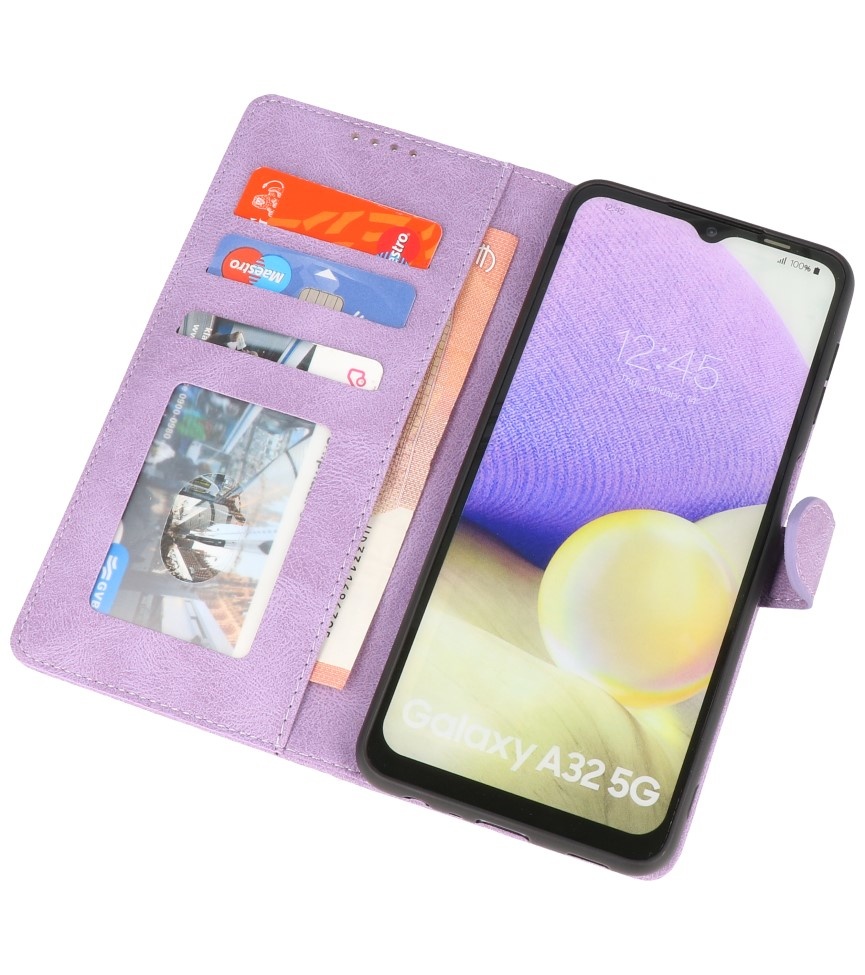 Etui portefeuille pour Samsung Galaxy A32 5G Violet