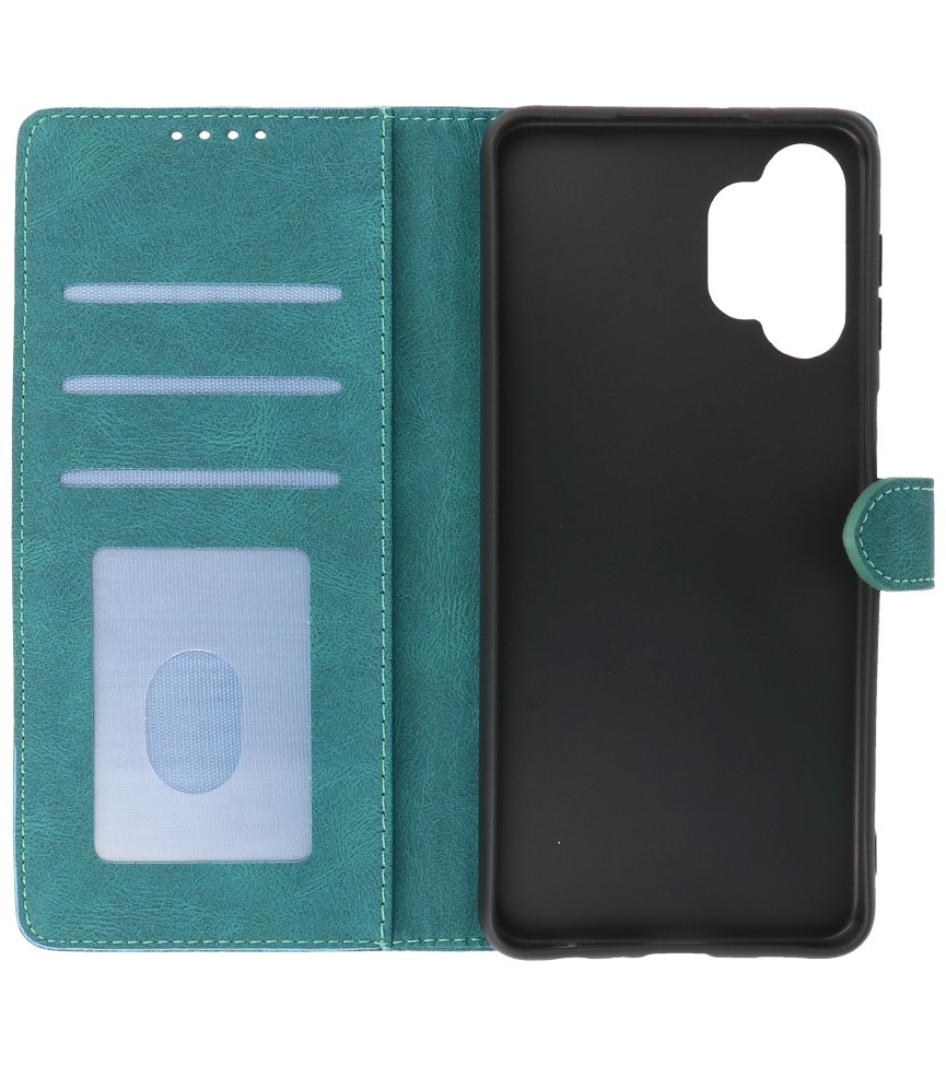 Custodia a portafoglio Cover per Samsung Galaxy A32 5G verde scuro