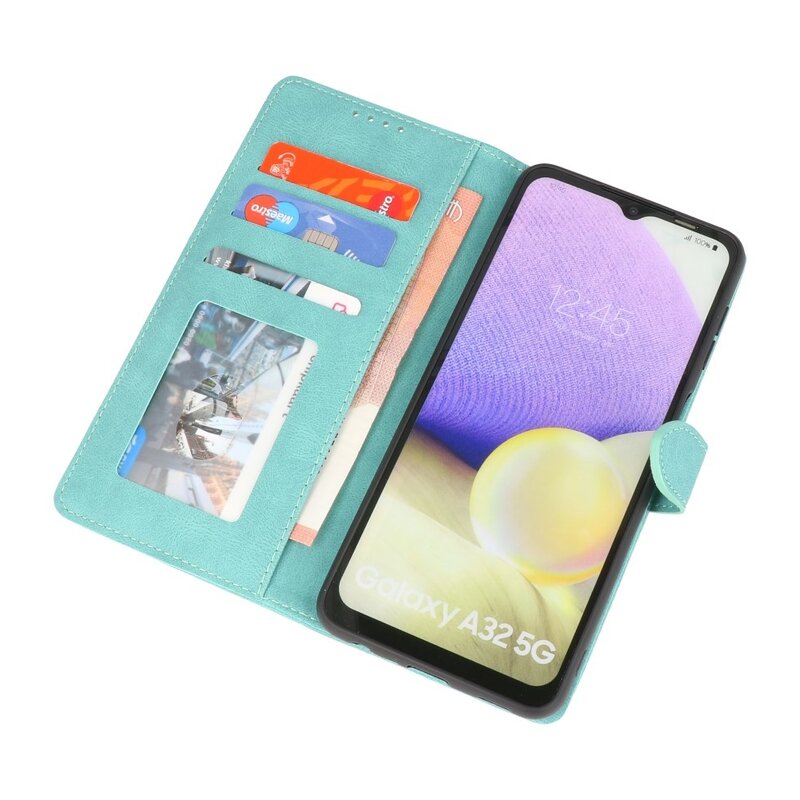 Wallet Cases Hoesje voor Samsung Galaxy A32 5G Turquoise