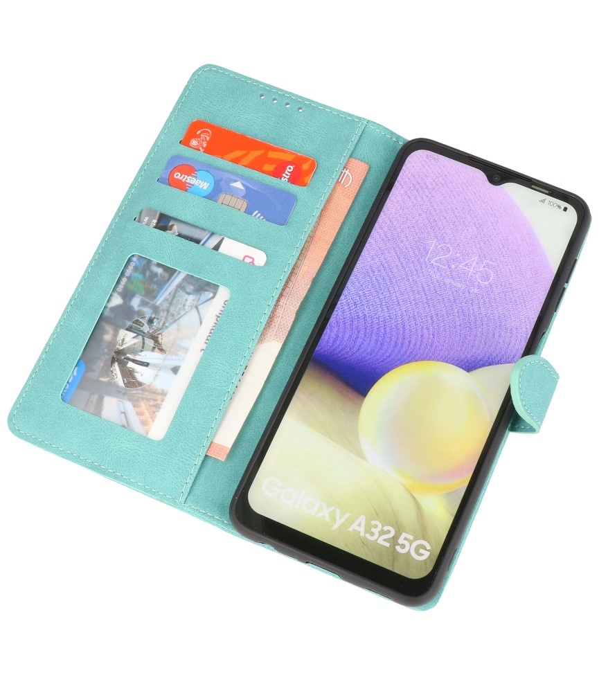 Etui portefeuille pour Samsung Galaxy A32 5G Turquoise