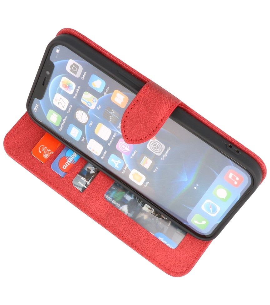 Custodia a portafoglio Custodia per iPhone 13 rossa