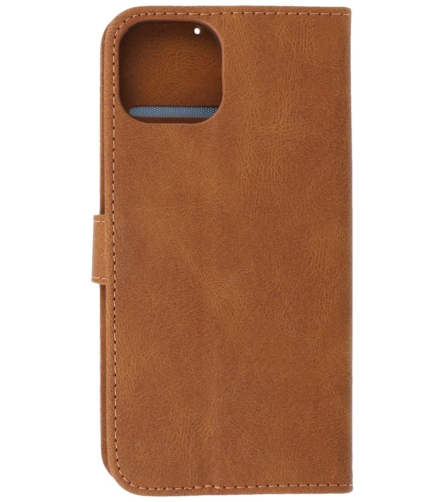 Wallet Cases Hoesje voor iPhone 13 Bruin