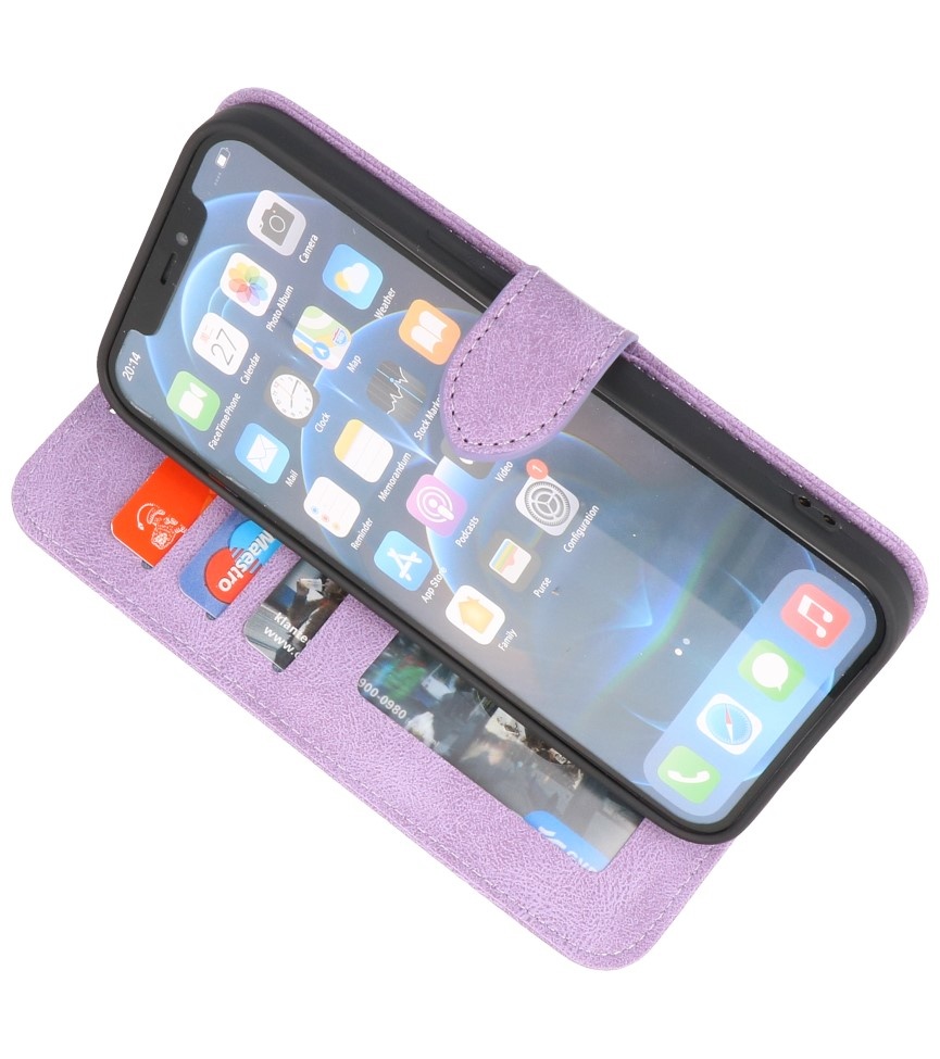 Wallet Cases Hoesje voor iPhone 13 Mini Paars