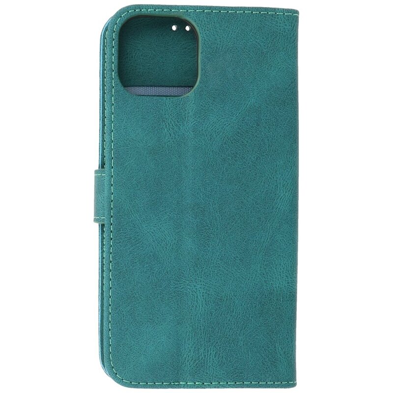 Wallet Cases Hoesje voor iPhone 13 Mini Donker Groen