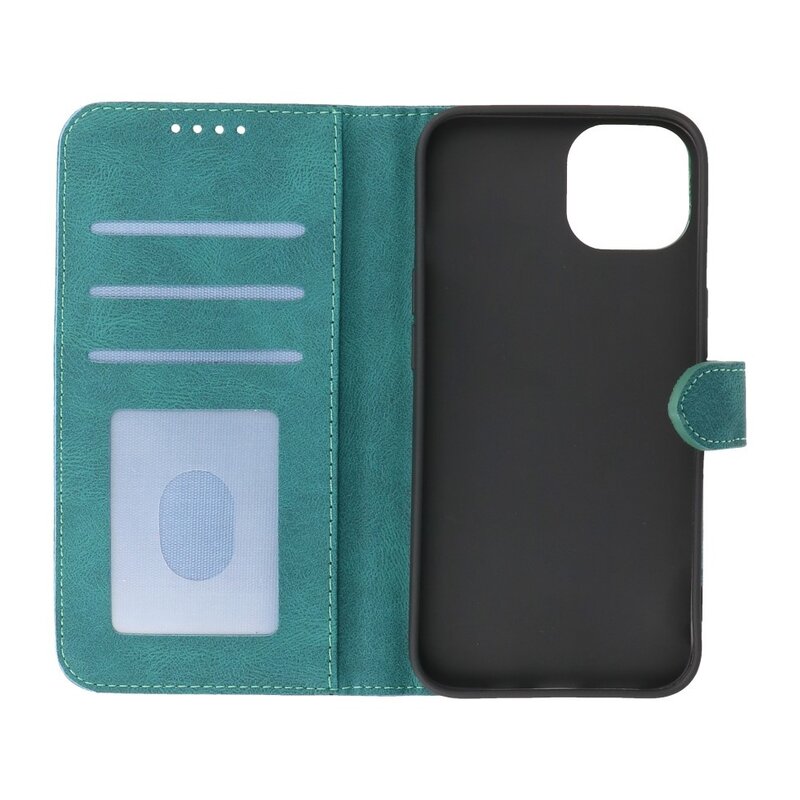 Wallet Cases Hoesje voor iPhone 13 Mini Donker Groen