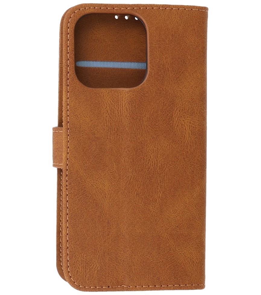 Wallet Cases Hoesje voor iPhone 13 Pro Bruin