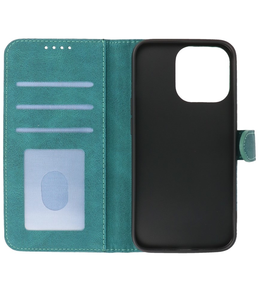 Wallet Cases Hülle für iPhone 13 Pro Dunkelgrün