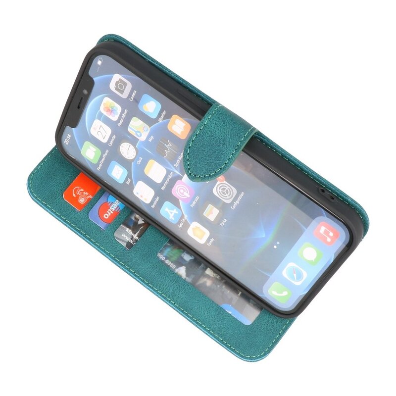 Custodia a portafoglio Custodia per iPhone 13 Pro verde scuro