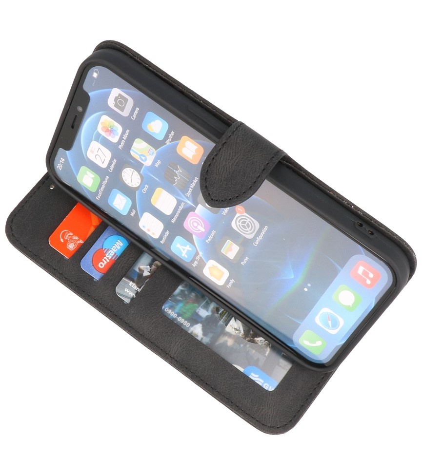 Wallet Cases Hülle für iPhone 13 Pro Max Schwarz