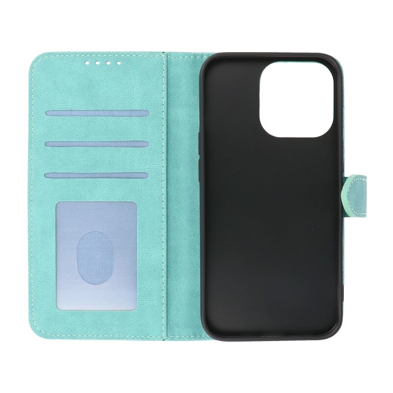 Wallet Cases Hoesje voor iPhone 13 Pro Max Turquoise