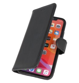 Custodia Bookstyle in pelle fatta a mano MF per iPhone 13 Mini nera