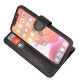 Custodia Bookstyle in pelle fatta a mano MF per iPhone 13 Mini nera