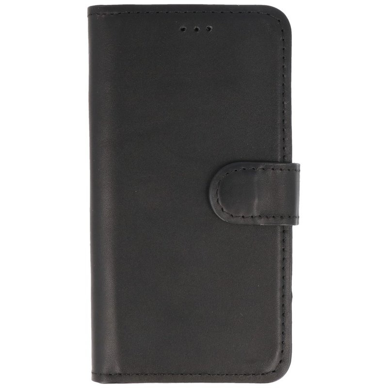 Custodia Bookstyle in pelle fatta a mano MF per iPhone 13 Mini nera