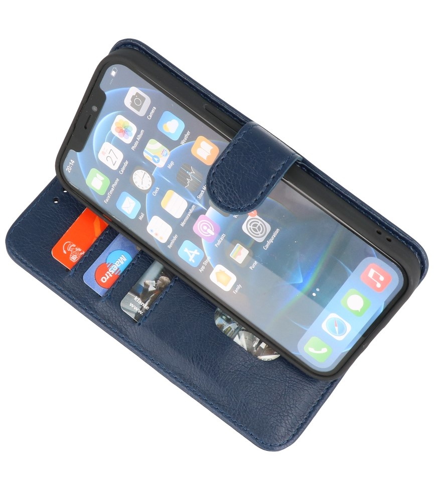 Bookstyle Wallet Cases Hoes voor iPhone 12 mini Navy