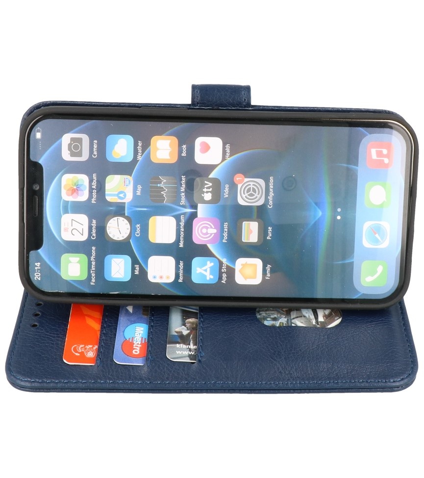 Bookstyle Wallet Cases Hoes voor iPhone 12 Pro Navy