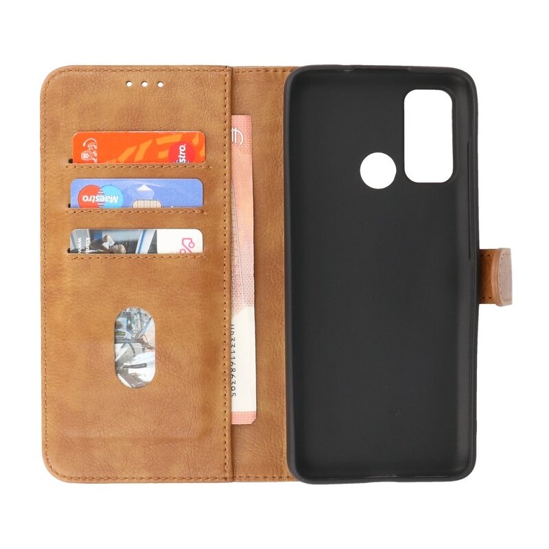 Bookstyle Wallet Cases Etui Motorola Moto G60 Marron