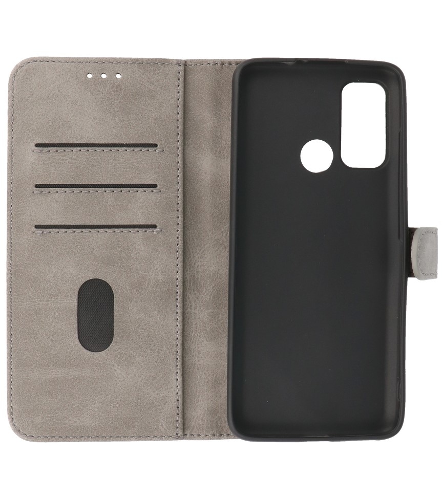 Bookstyle Wallet Cases Hoesje Motorola Moto G60 Grijs