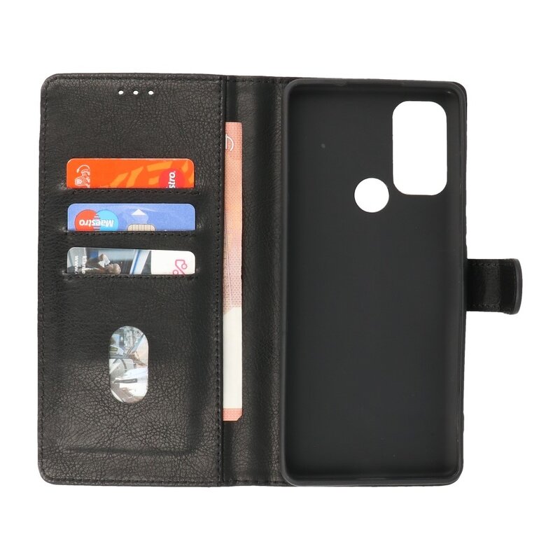 Bookstyle Wallet Cases Hoesje Motorola Moto G60s Zwart