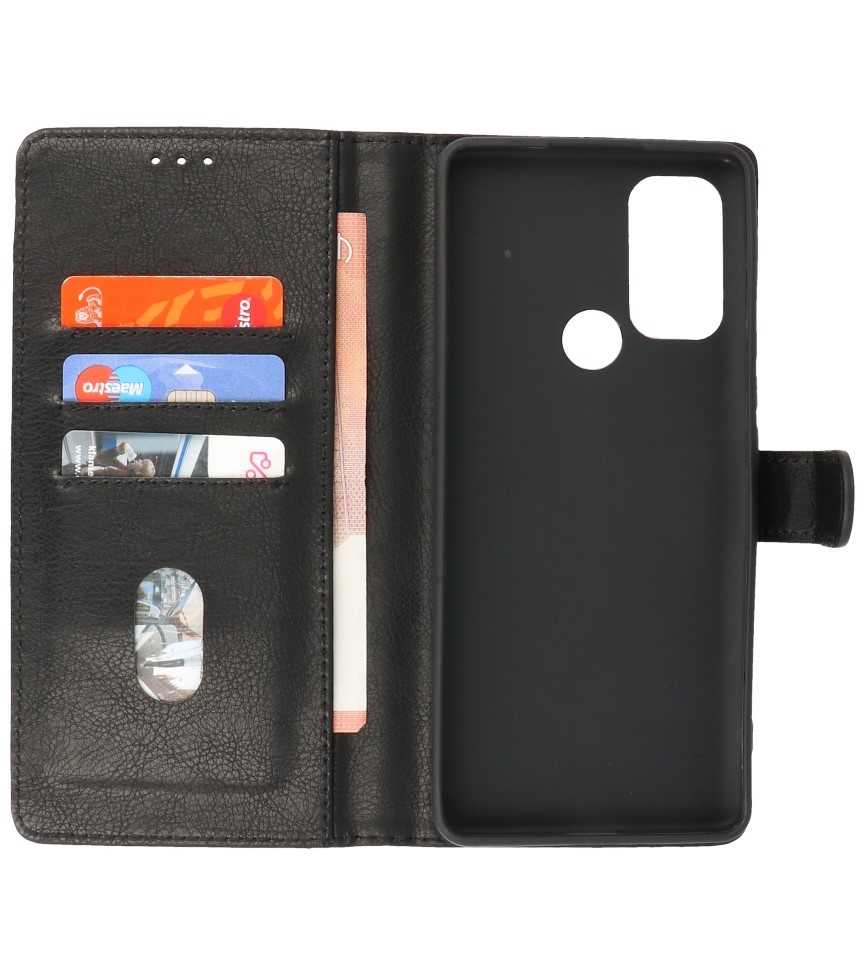 Bookstyle Wallet Cases Hülle Motorola Moto G60s Schwarz