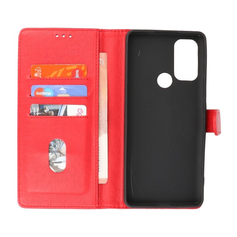 Bookstyle Wallet Cases Case Motorola Moto G60s Red