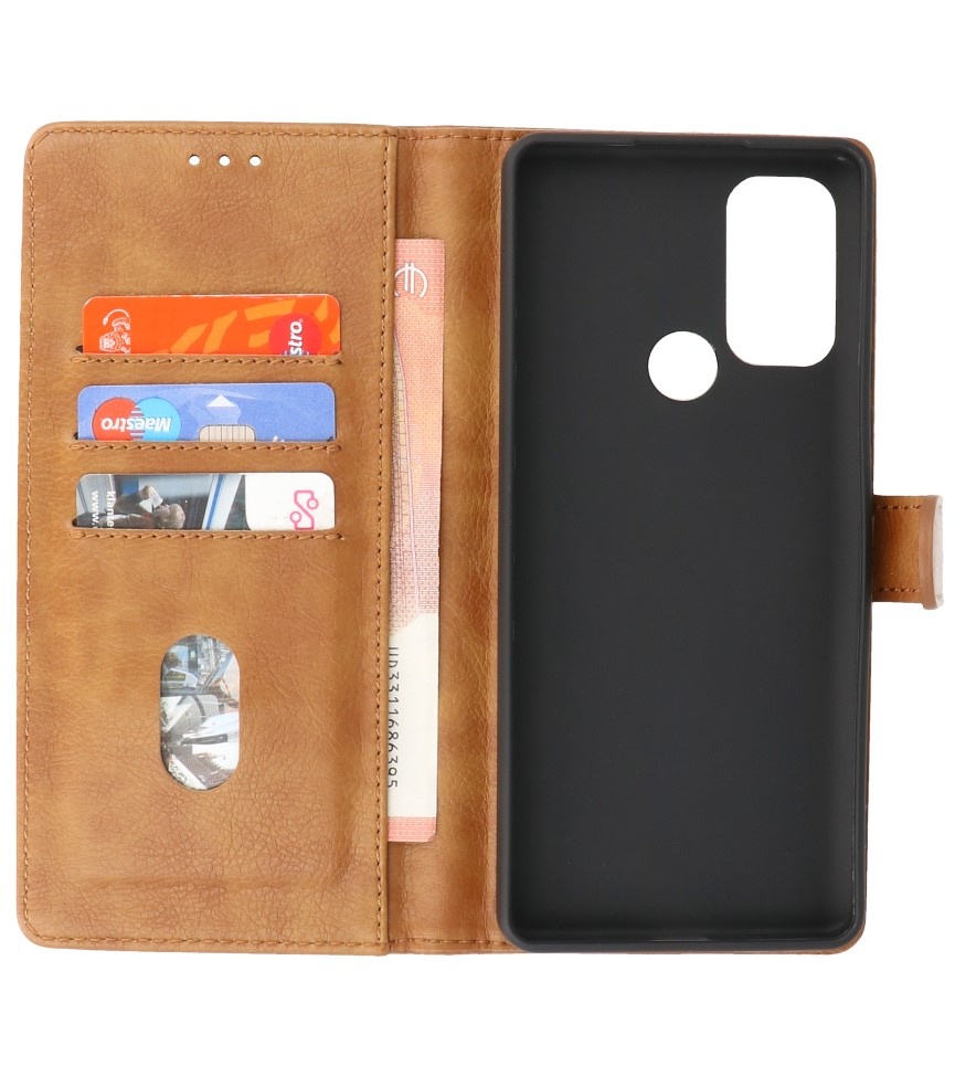 Bogstil Pung Etuier Etui Motorola Moto G60s Brun