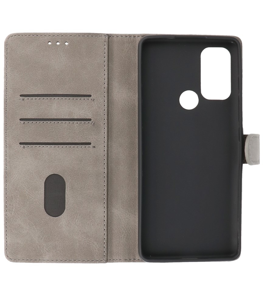 Bookstyle Wallet Cases Hülle Motorola Moto G60s Grau