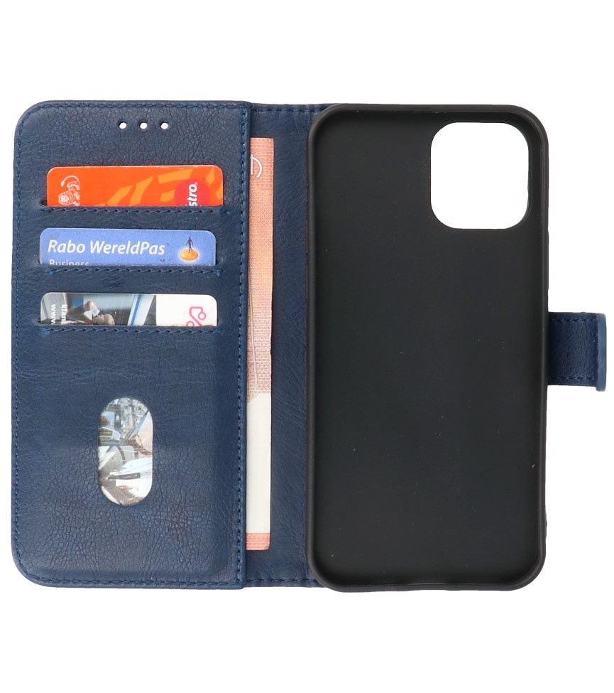 Bookstyle Wallet Cases Hoes voor iPhone 12 mini Navy