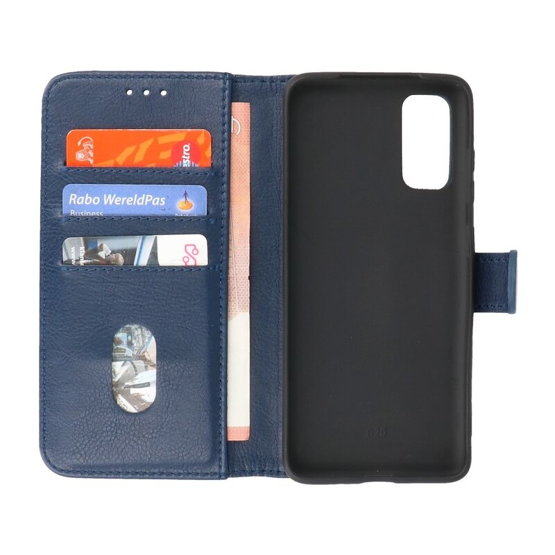 Bookstyle Wallet Cases Hoesje voor Samsung S20 Navy