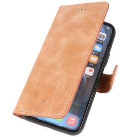 MF Handmade Leer Bookstyle Hoesje iPhone 12 Mini Zand Bruin