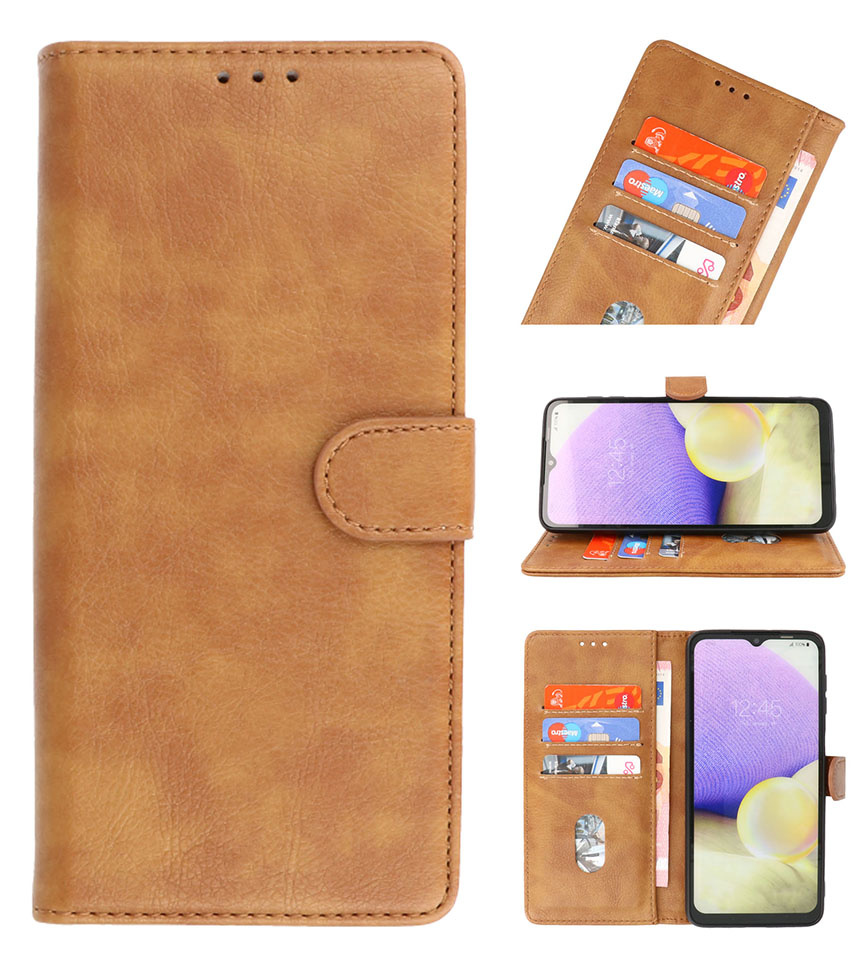 Bookstyle Wallet Cases Cover pour Oppo A53s 4G - A53 Marron