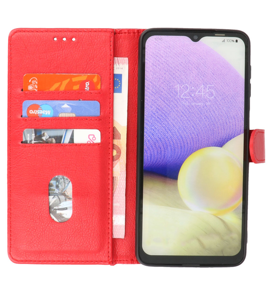 Bookstyle Wallet Cases Cover for Oppo Reno 7 5G Red