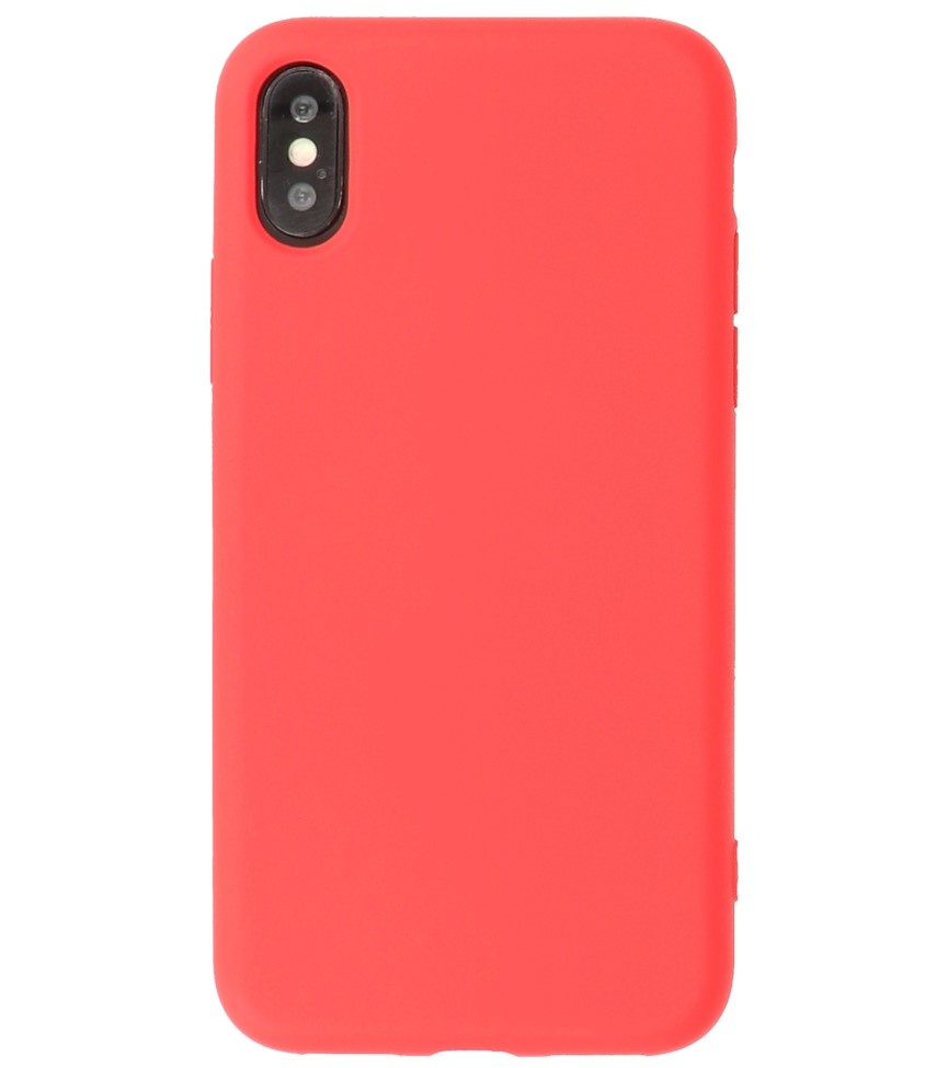 2.0mm Fashion Color TPU Case for iPhone X - Xs Red