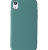 Estuche de TPU de color de moda de 2.0 mm para iPhone XR verde oscuro