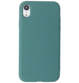 Estuche de TPU de color de moda de 2.0 mm para iPhone XR verde oscuro