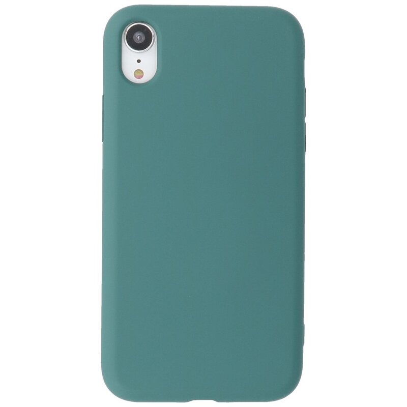 2.0mm Fashion Color TPU Hoesje voor iPhone XR Donker Groen
