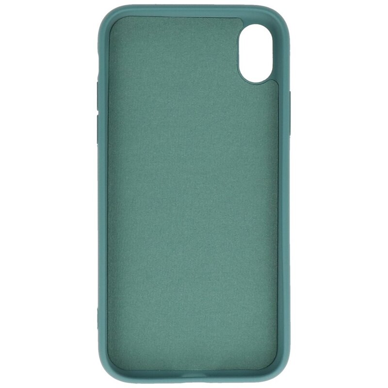 Coque en TPU Couleur Mode 2.0mm pour iPhone XR Vert Foncé
