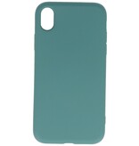 Coque en TPU Couleur Mode 2.0mm pour iPhone XR Vert Foncé