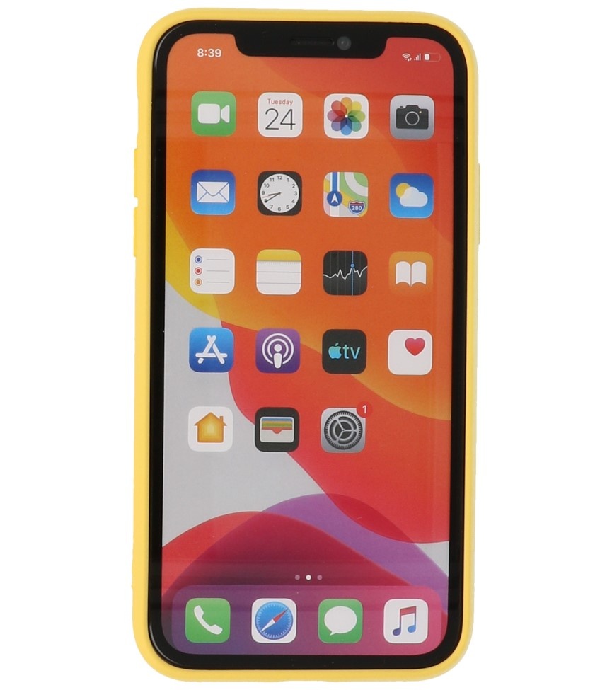 Custodia in TPU di colore moda da 2,0 mm per iPhone 11 giallo