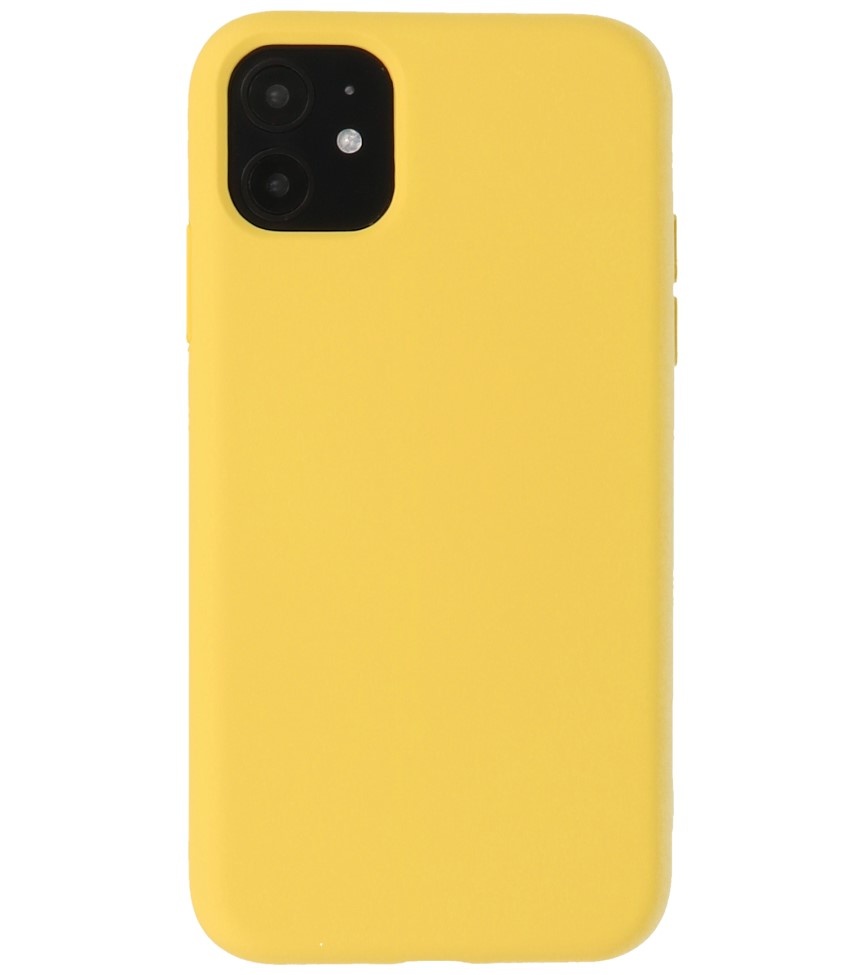 Estuche de TPU de color de moda de 2.0 mm para iPhone 11 amarillo