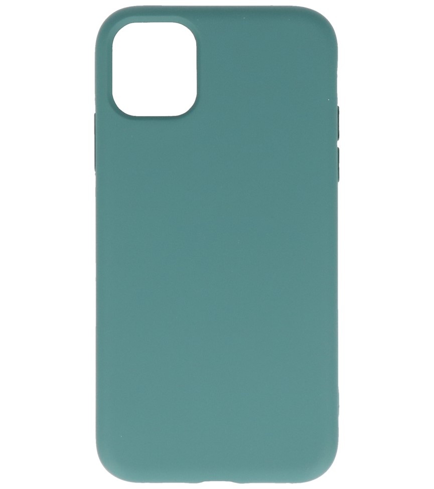 2,0 mm Fashion Color TPU-cover til iPhone 11 Pro Mørkegrøn