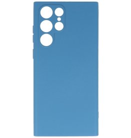 Coque en TPU Couleur Mode 2.0mm pour Samsung Galaxy S22 Ultra Bleu Marine