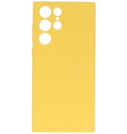 Coque en TPU Couleur Mode 2.0mm pour Samsung Galaxy S22 Ultra Jaune