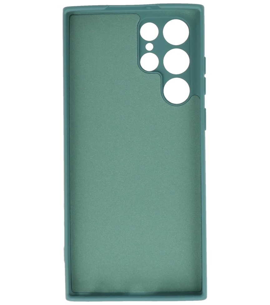 Coque en TPU Couleur Mode 2.0mm pour Samsung Galaxy S22 Ultra Vert Foncé