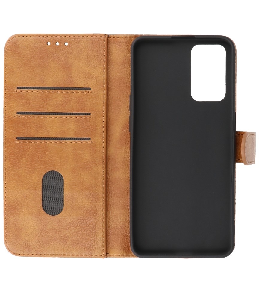 Bogstil tegnebog Cover til Oppo A95 4G - A74 4G Brun