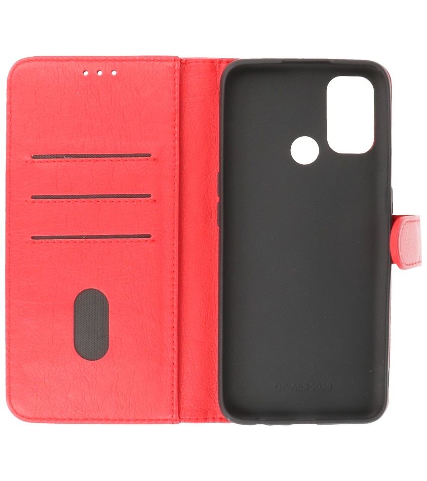 Bookstyle Wallet Cases Cover for Oppo A53s 4G - A53 Red